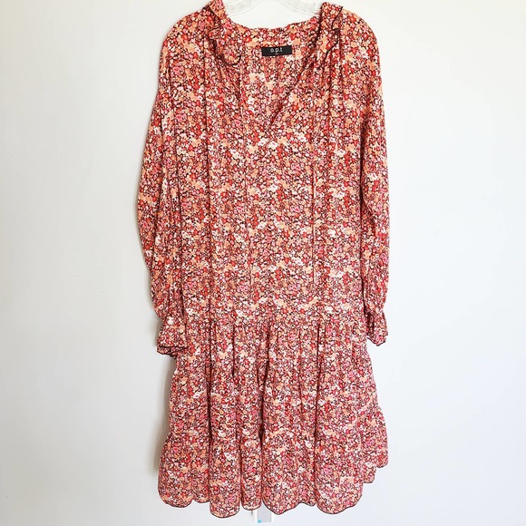 ANTHRO OPT poppy floral tiered midi dress - Picture 2 of 8